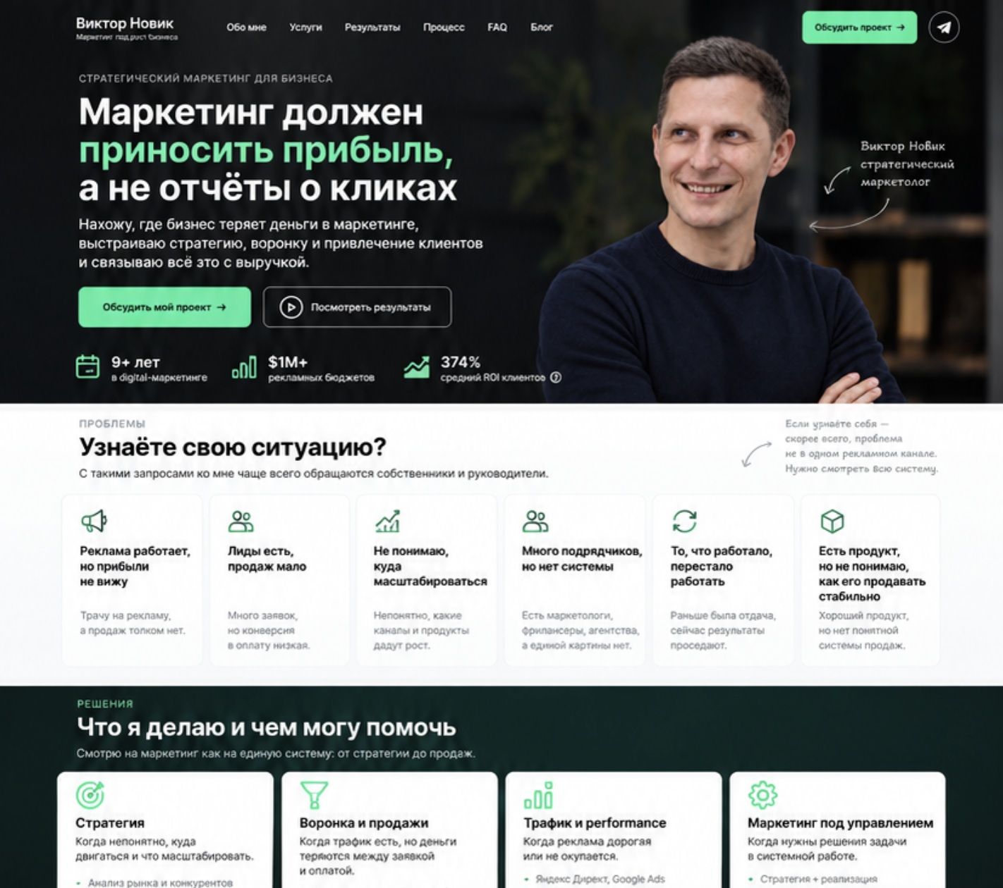 Пример сайта автора — Личный бренд и маркетинг