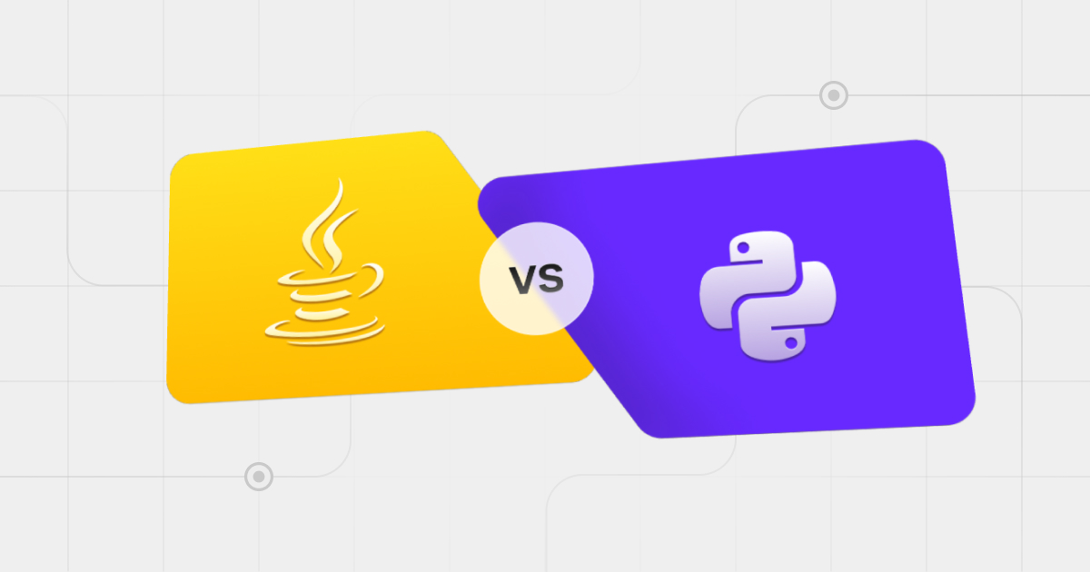 Логотипы Python и Java рядом