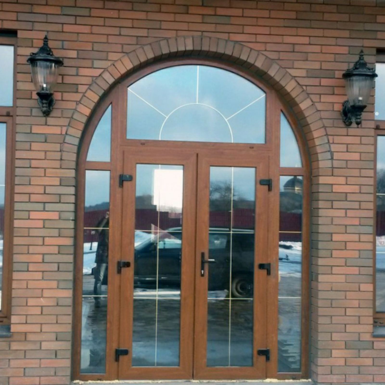 Окна входные группы. Дверь входная металлопластиковая Ecolight.