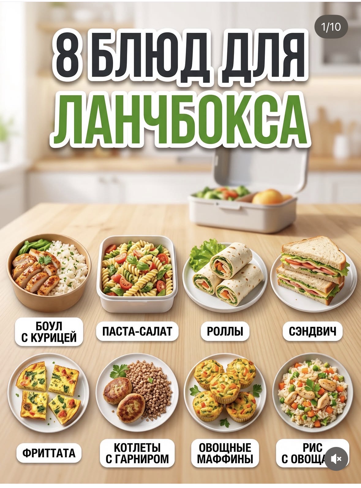 Обложка сборника рецептов для ланч-бокса