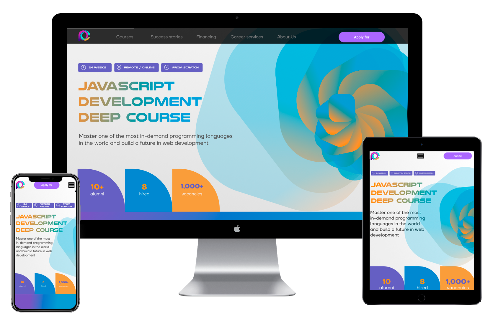 Custom website design for IT academy