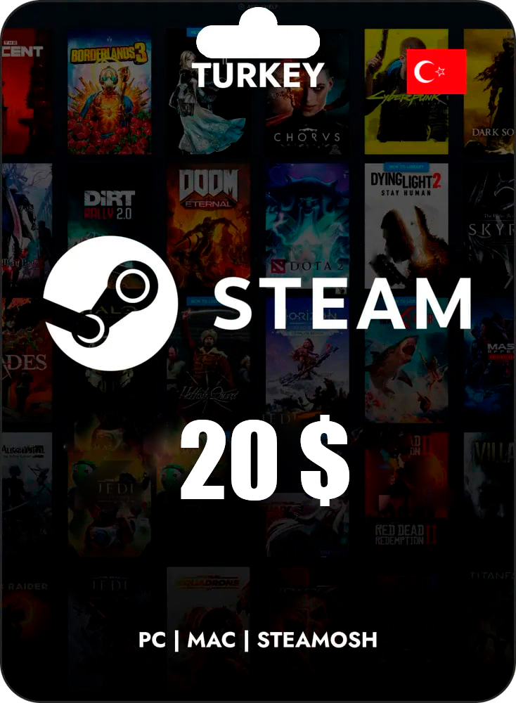 Пополнение кошелька Steam Турция. Покупка игр