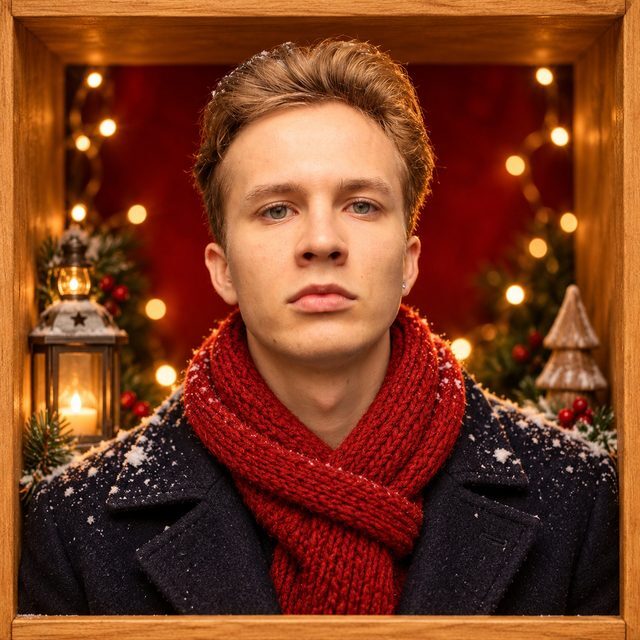 Świąteczny portret AI – zimowy plener