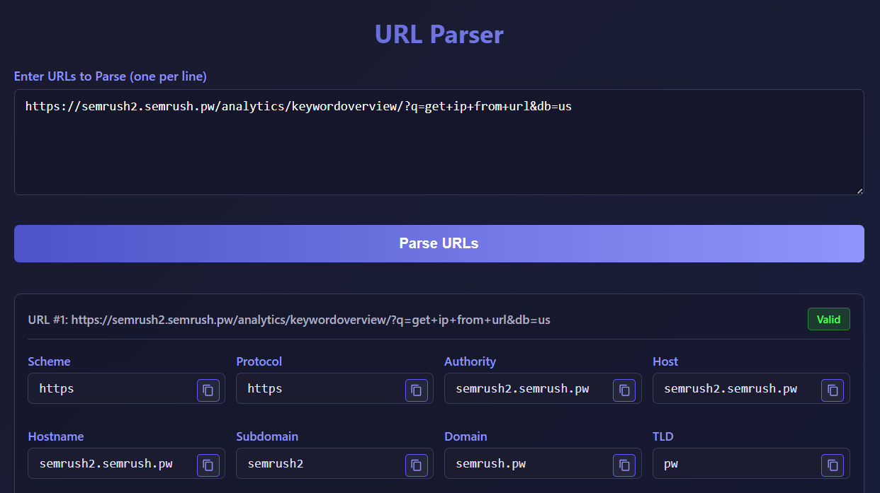 URL Parser Tool - Parse & Analyze URLs Instantly | Free Online