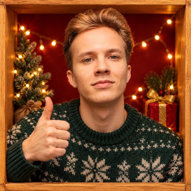 Świąteczny portret AI – sweter