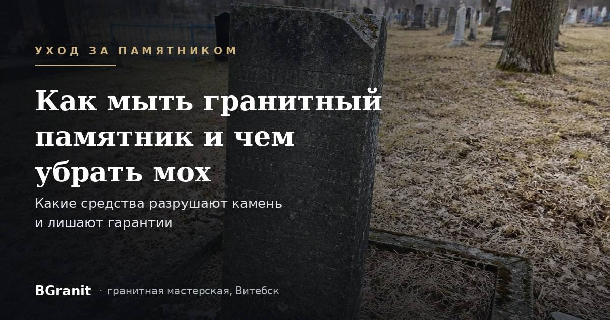 Уход за гранитным памятником: мох и налёт на камне