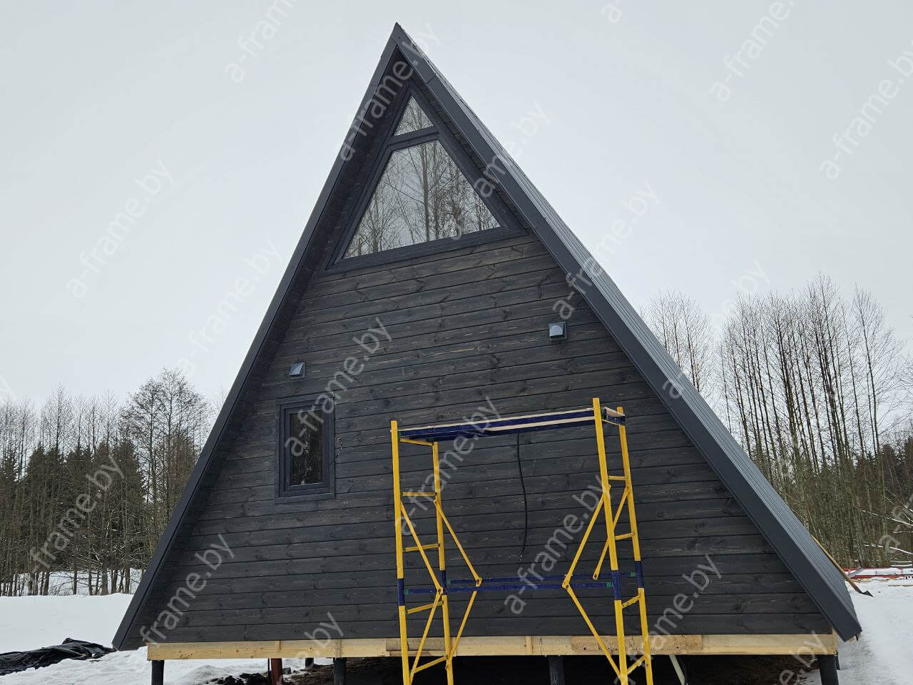 A-frame дом-шалаш 6 на 6 под ключ в Минске| Строительство треугольного дома  6x6 в Беларуси