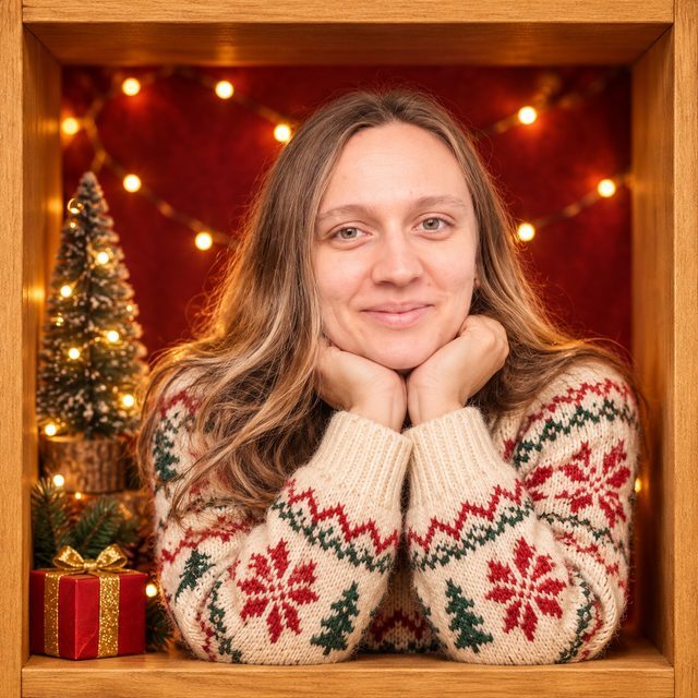 Świąteczny portret AI – sweter