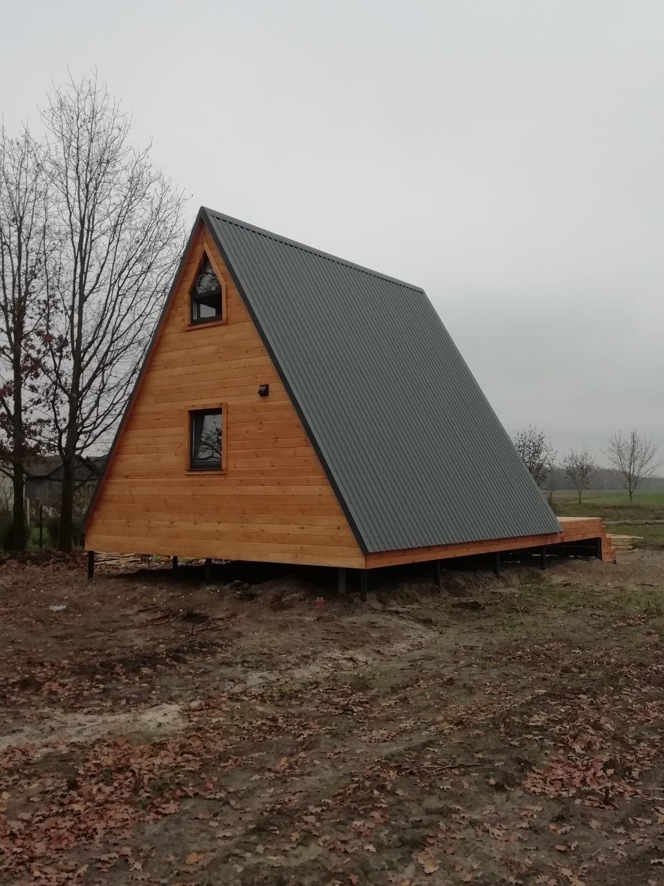 A-frame дом-шалаш 6 на 6 под ключ в Минске| Строительство треугольного дома  6x6 в Беларуси