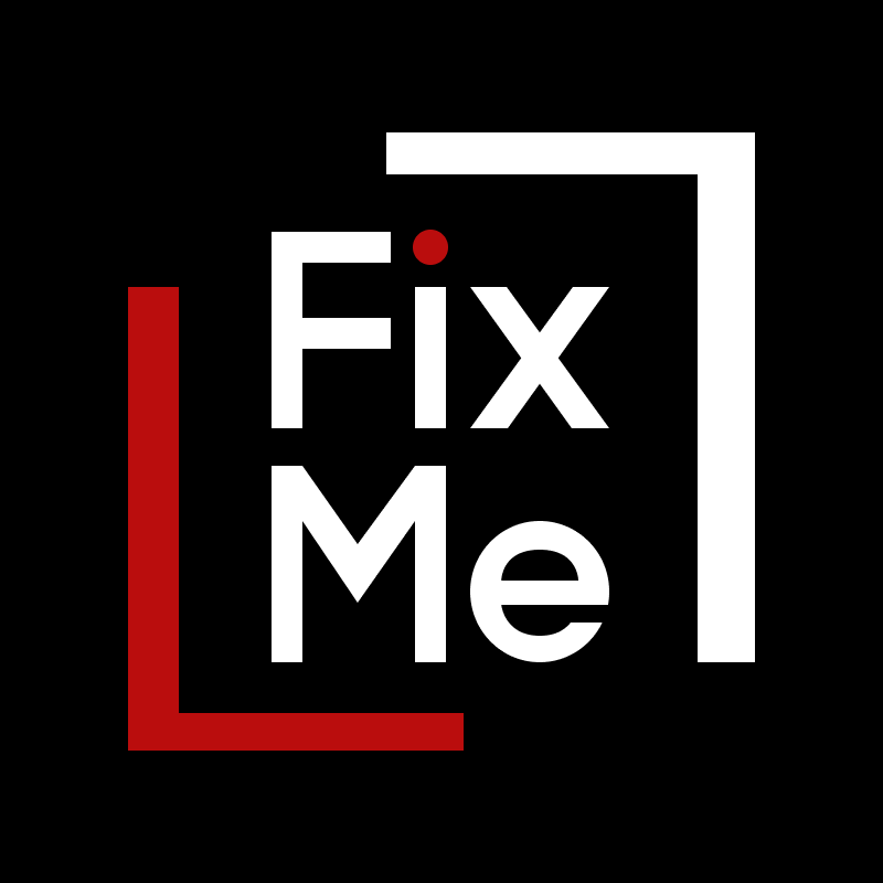 FixMeBot Black-Red-White Logo