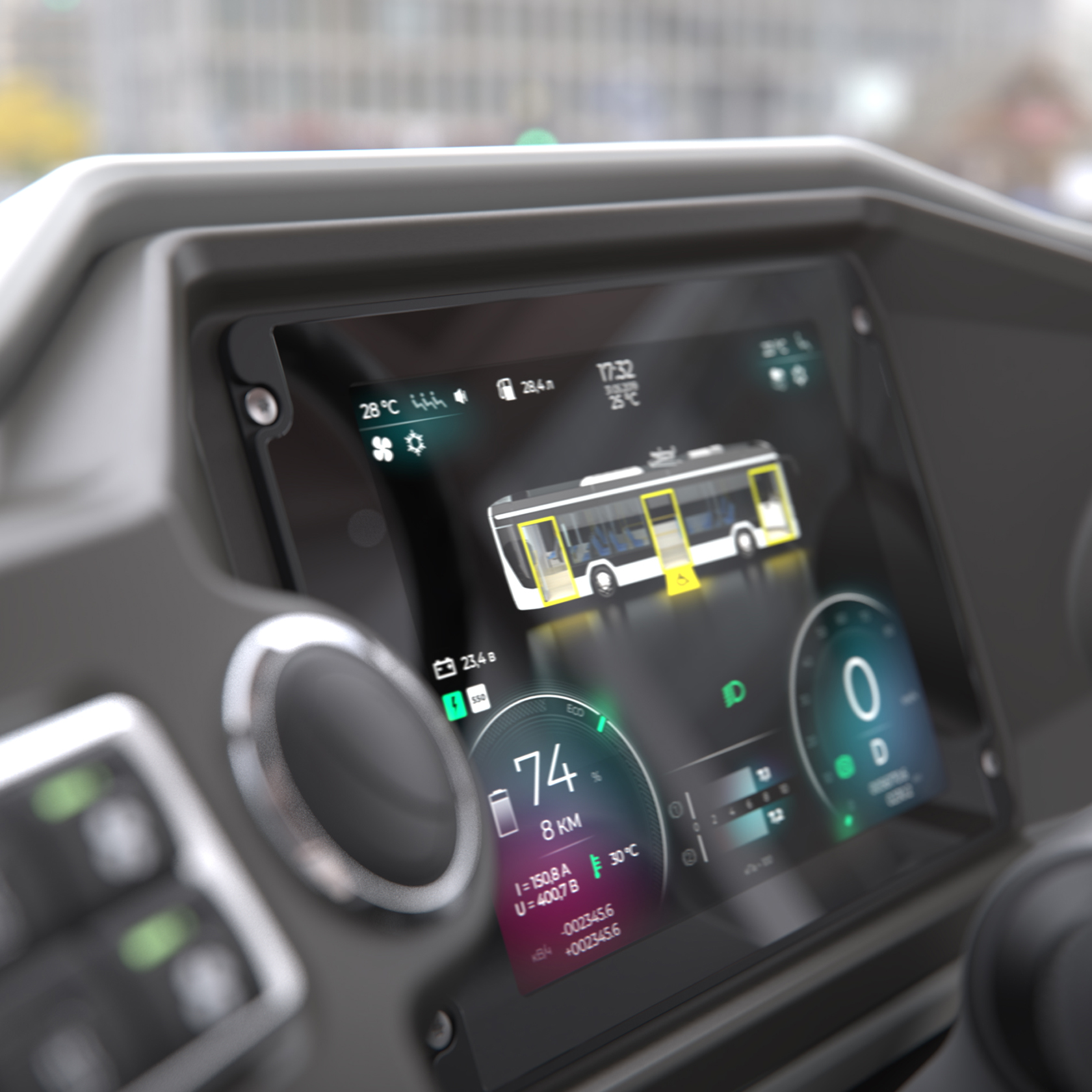 E-bus dashboard interface | D3digital HMI