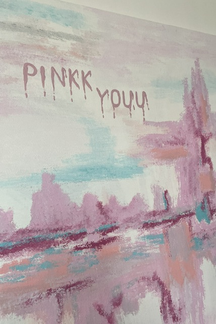 розовая интерьерная картина poliakova art