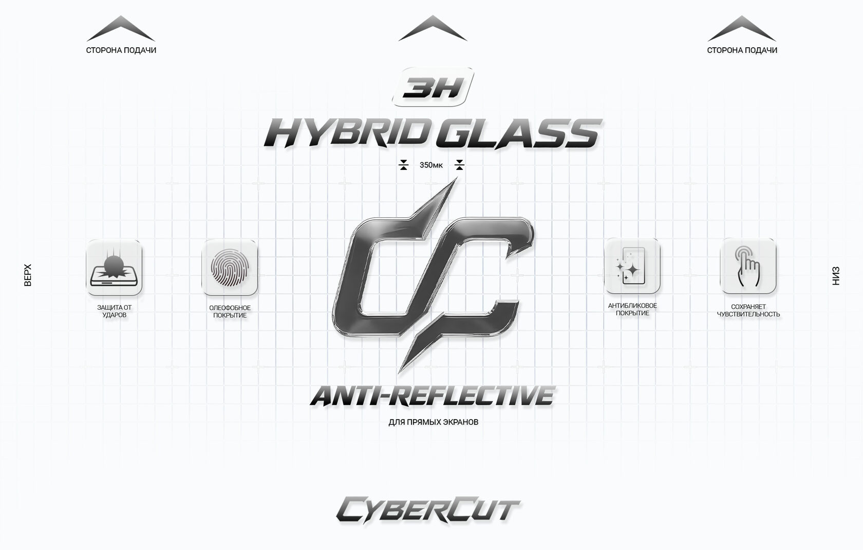 Гибридное стекло CyberCut 3H глянец